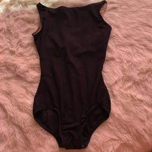 Black High Neck Mesh Back Leotard